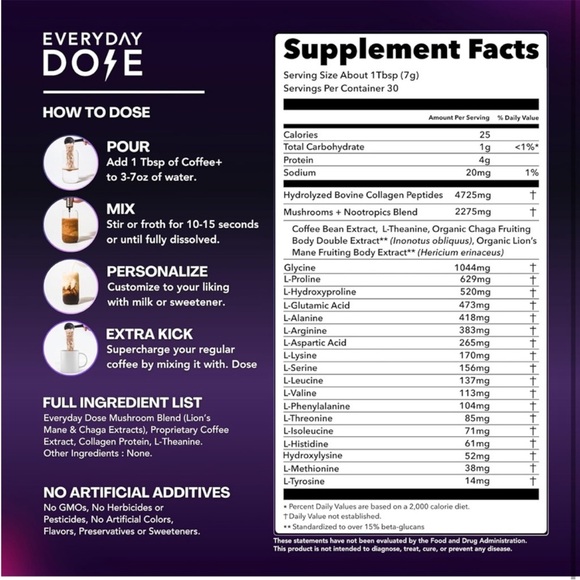 Bundle of 2 New and Sealed - The Mushroom Coffee by Everyday Dose Premium - Picture 7 of 10